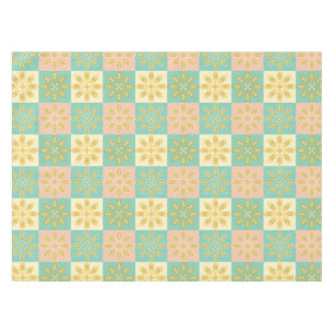Seamless pattern with geometric floral motifs tablecloth
