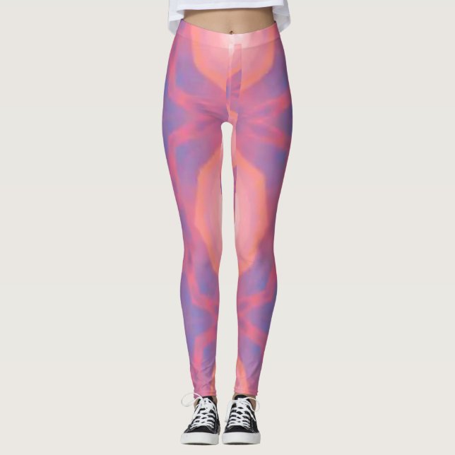 Seamless Pattern with Geometric Shapes Leggings (Front)