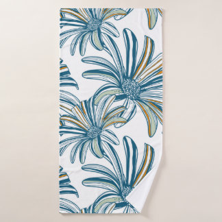 Seamless pattern with gerbera flowers. Vintage bac Bath Towel
