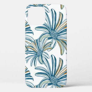 Seamless pattern with gerbera flowers. Vintage bac iPhone 12 Case