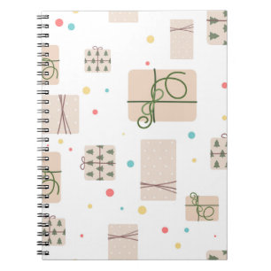 Seamless pattern with gift boxes. Gifts Packed in  Notebook