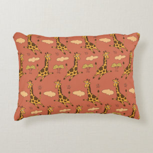 Seamless pattern with giraffes decorative cushion
