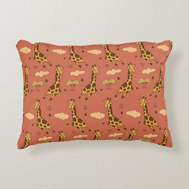 Seamless pattern with giraffes decorative cushion (Front)