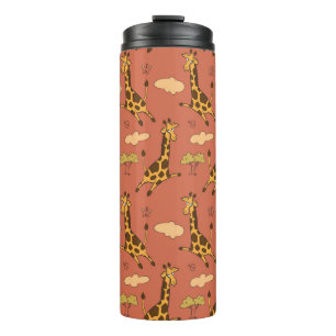 Seamless pattern with giraffes thermal tumbler
