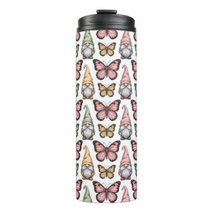 Seamless Pattern with Gnomes and Butterflies Thermal Tumbler