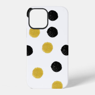 Seamless pattern with gold and black chaotic dots iPhone 12 case