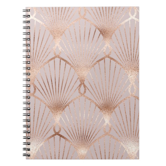 Seamless pattern with gold leaf shapes notebook (Front)