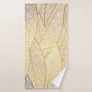 Seamless pattern with gold leaves bath towel