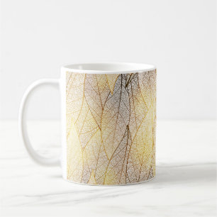 Seamless pattern with gold leaves coffee mug