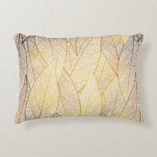 Seamless pattern with gold leaves decorative cushion