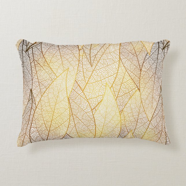 Seamless pattern with gold leaves decorative cushion (Front)