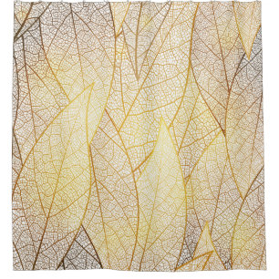 Seamless pattern with gold leaves shower curtain