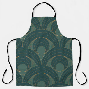 Seamless pattern with golden and green circles on apron