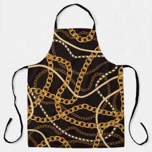 Seamless pattern with golden chains. apron