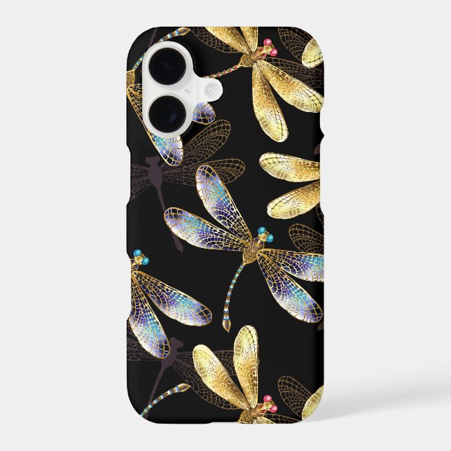Seamless Pattern with Golden Dragonflies (Back)