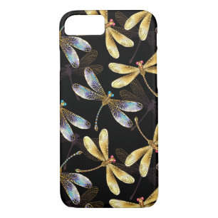 Seamless Pattern with Golden Dragonflies Case-Mate iPhone Case