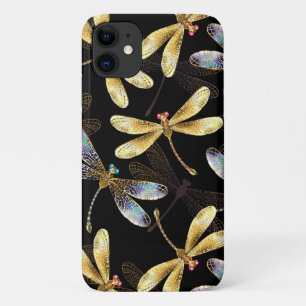 Seamless Pattern with Golden Dragonflies Case-Mate iPhone Case