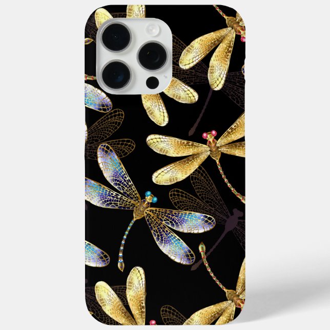 Seamless Pattern with Golden Dragonflies Case-Mate iPhone Case (Back)