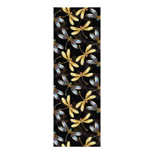 Seamless Pattern with Golden Dragonflies Photo Print