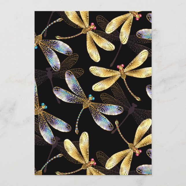 Seamless Pattern with Golden Dragonflies Programme (Front)