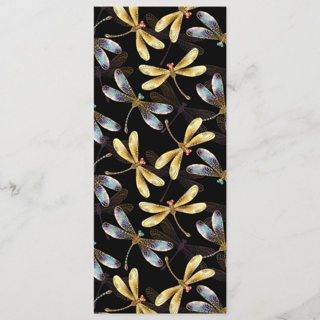 Seamless Pattern with Golden Dragonflies Programme (Front)