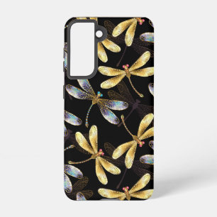 Seamless Pattern with Golden Dragonflies Samsung Galaxy Case