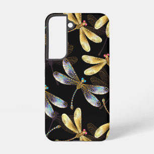 Seamless Pattern with Golden Dragonflies Samsung Galaxy Case