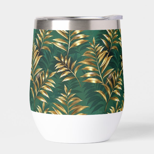 Seamless pattern with golden ferns (Left)