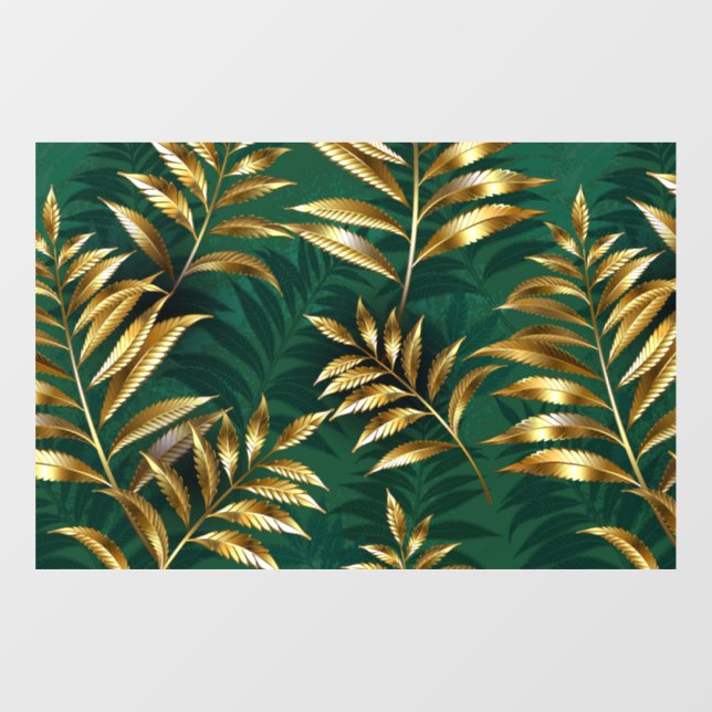 Seamless pattern with golden ferns (Sheet)