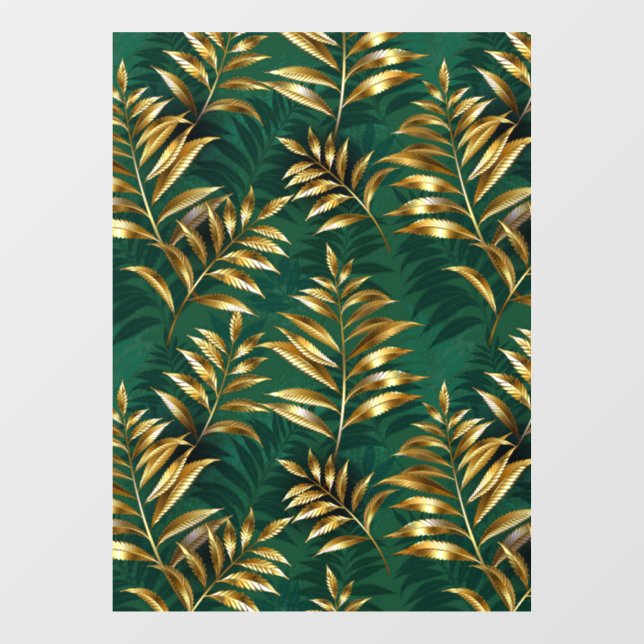 Seamless pattern with golden ferns (Sheet)