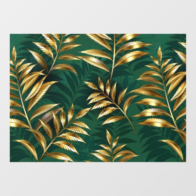 Seamless pattern with golden ferns (Sheet)