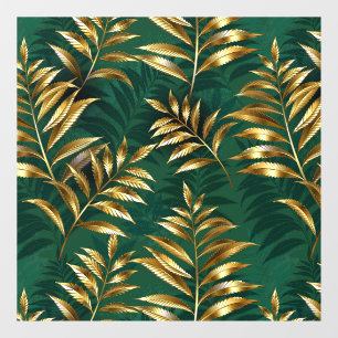 Seamless pattern with golden ferns