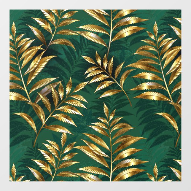 Seamless pattern with golden ferns (Sheet)