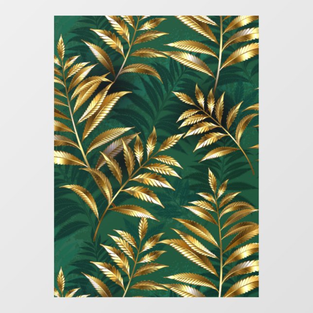 Seamless pattern with golden ferns (Sheet)