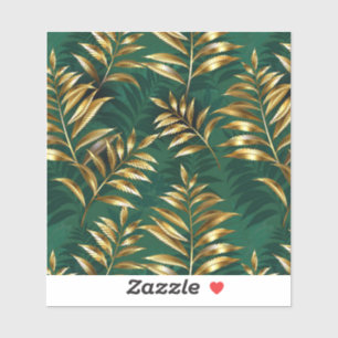 Seamless pattern with golden ferns