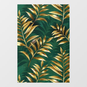 Seamless pattern with golden ferns