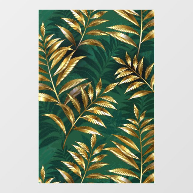 Seamless pattern with golden ferns (Sheet)