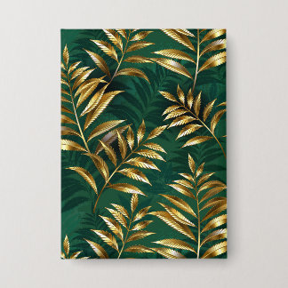 Seamless pattern with golden ferns