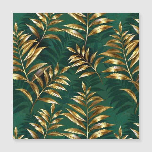 Seamless pattern with golden ferns (Front)