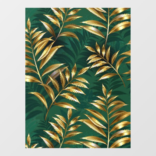Seamless pattern with golden ferns (Sheet)