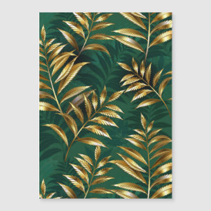 Seamless pattern with golden ferns