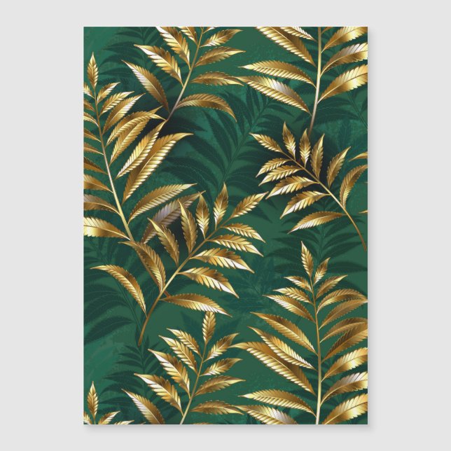 Seamless pattern with golden ferns (Front)