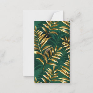 Seamless pattern with golden ferns card