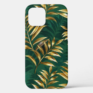 Seamless pattern with golden ferns iPhone 12 case