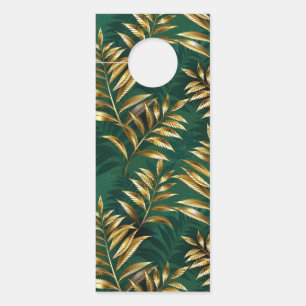Seamless pattern with golden ferns door hanger