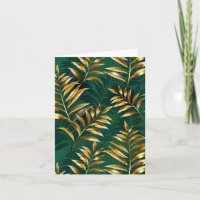 Seamless pattern with golden ferns