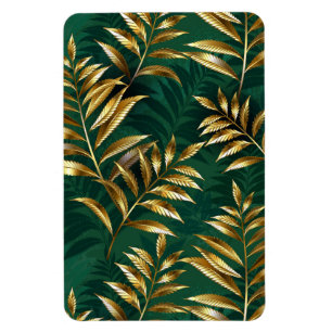 Seamless pattern with golden ferns magnet