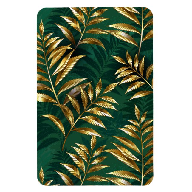 Seamless pattern with golden ferns magnet (Vertical)
