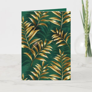 Seamless pattern with golden ferns note card