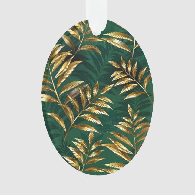 Seamless pattern with golden ferns ornament (Front)